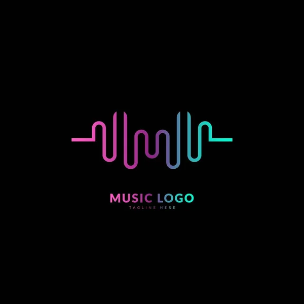 Letra Inicial Logotipo Onda Musical Elegante Logotipo Sonido Musical Apto — Vector de stock