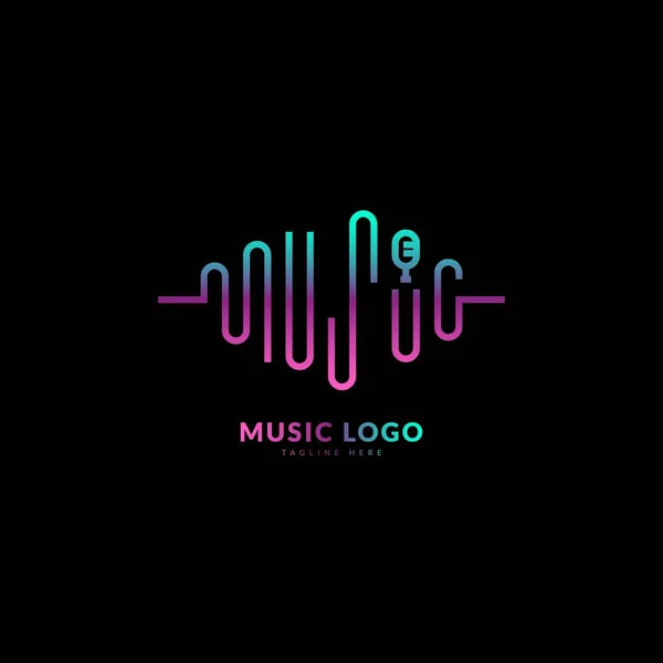 Logotipo Onda Musical Elegante Logotipo Sonido Musical Apto Para Eventos — Vector de stock