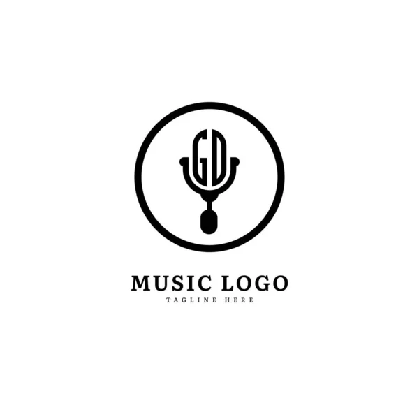 Letra Inicial Logotipo Del Micrófono Musical Elegante Logotipo Sonido Musical — Vector de stock