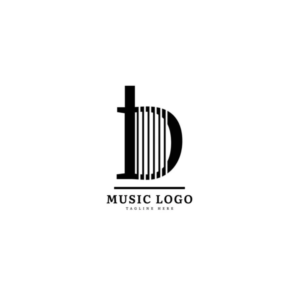 Anfangsbuchstabe Musiklogotyp Elegantes Musik Sound Logo Für Geschäfts Und Musikveranstaltungen — Stockvektor