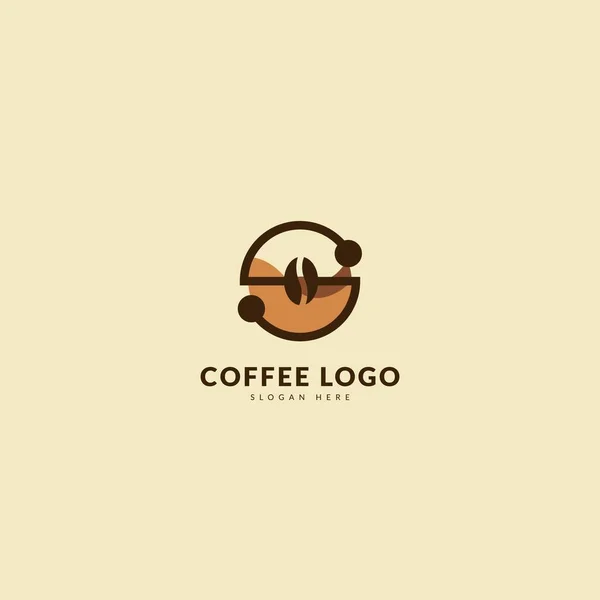 Initial Letter Logotype Minimalist Coffee Logo Concept Fit Cafe Restaurant — Archivo Imágenes Vectoriales