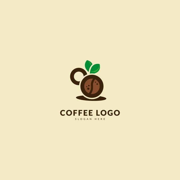 Initial Letter Logotype Minimalist Coffee Logo Concept Fit Cafe Restaurant — Archivo Imágenes Vectoriales