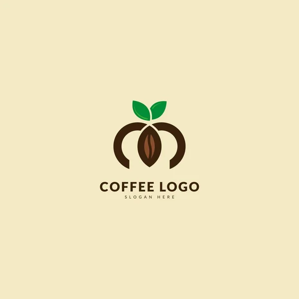 Initial Letter Logotype Minimalist Coffee Logo Concept Fit Cafe Restaurant —  Vetores de Stock