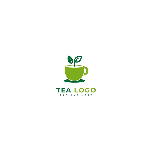 Tea Logotype Minimalist Tea Drinks Logo Concept Fit Cafe Restaurant — 图库矢量图片
