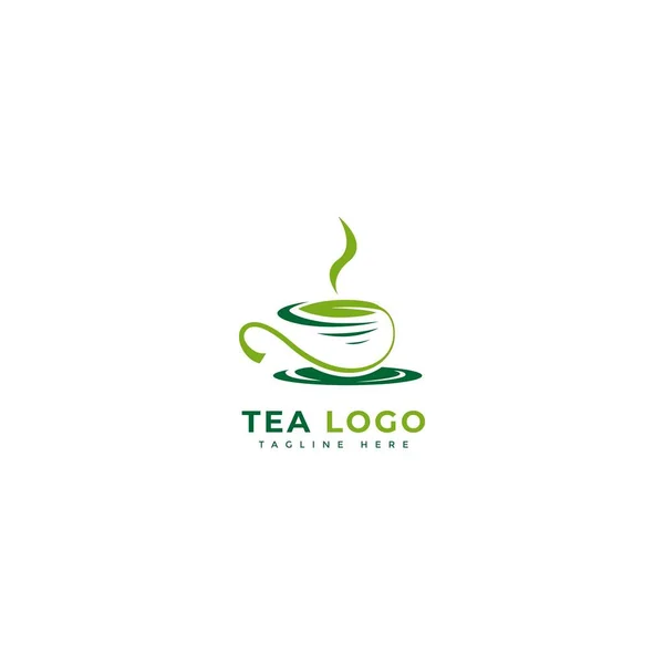 Tea Logotype Minimalist Tea Drinks Logo Concept Fit Cafe Restaurant — 图库矢量图片