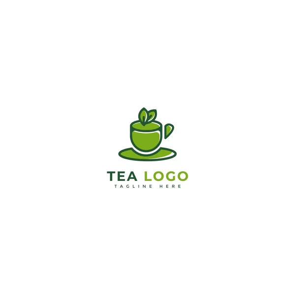 Tea Logotype Minimalist Tea Drinks Logo Concept Fit Cafe Restaurant — 图库矢量图片