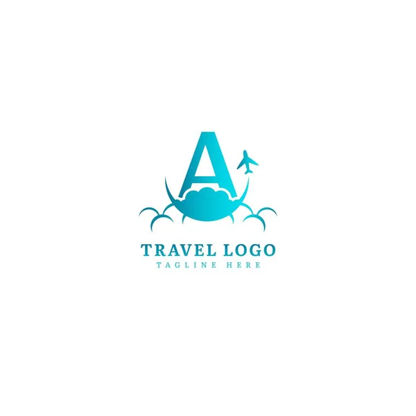 Lettre Initiale Logotype Concept Minimaliste Logo Voyage Adapté Pour Aventure — Image vectorielle