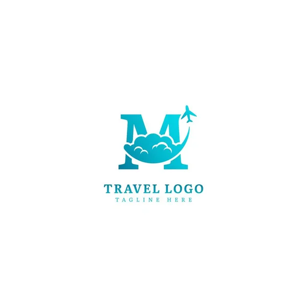 Lettre Initiale Logotype Concept Minimaliste Logo Voyage Adapté Pour Aventure — Image vectorielle