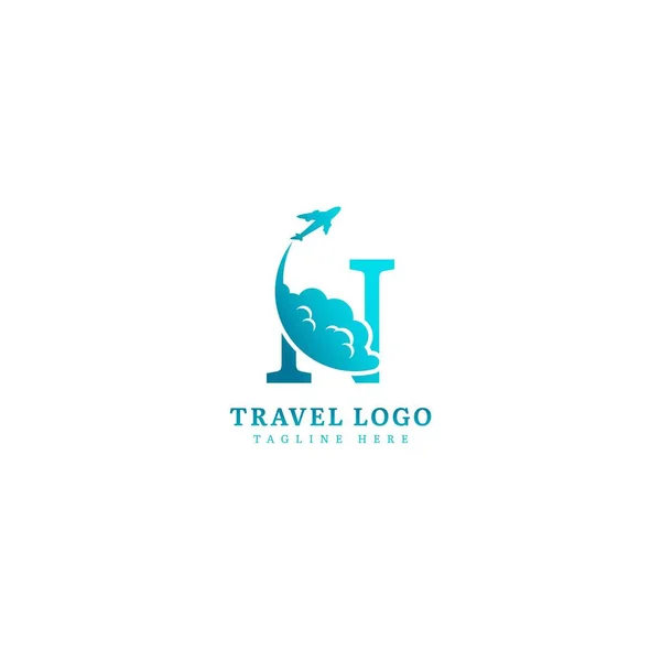 Lettre Initiale Logotype Concept Minimaliste Logo Voyage Adapté Pour Aventure — Image vectorielle