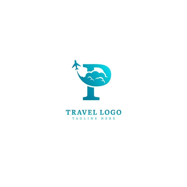 Logotipo Inicial Letra Concepto Logotipo Viajero Minimalista Apto Para Aventura — Vector de stock