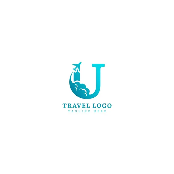 Logotipo Inicial Letra Conceito Logotipo Viagem Minimalista Apto Para Aventura — Vetor de Stock