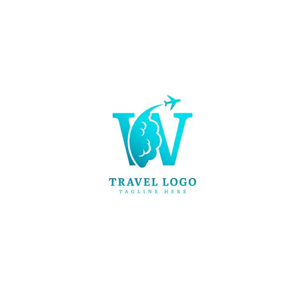 Logotipo Inicial Letra Conceito Logotipo Viagem Minimalista Apto Para Aventura — Vetor de Stock