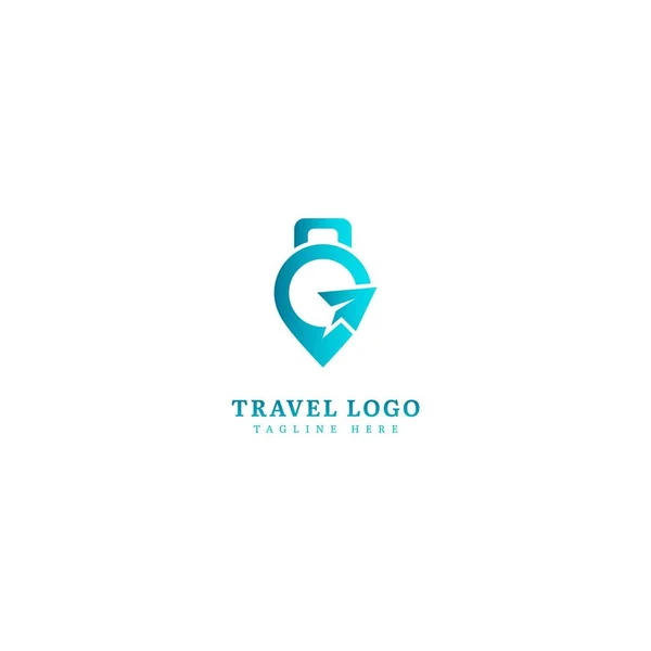 Logotipo Viaje Concepto Logotipo Viajero Minimalista Apto Para Aventura Agencia — Vector de stock