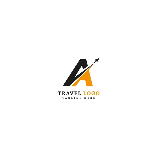 Carta Inicial Logótipo Conceito Logotipo Viagem Minimalista Apto Para Aventura — Vetor de Stock