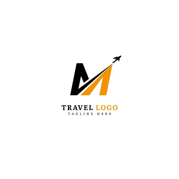 Logotipo Inicial Letra Conceito Logotipo Viagem Minimalista Apto Para Aventura — Vetor de Stock