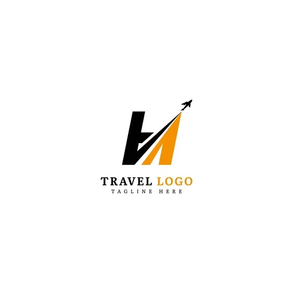 Logo Inicial Letra Concepto Logotipo Viajero Minimalista Apto Para Aventura — Vector de stock