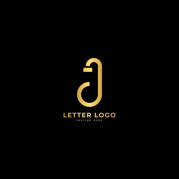 Carta Elegante Vetor Logotipo Conceito Minimalista — Vetor de Stock