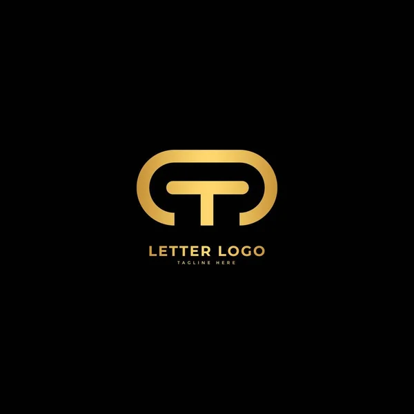 Carta Elegante Logotipo Vetor Conceito Minimalista Arredondado — Vetor de Stock