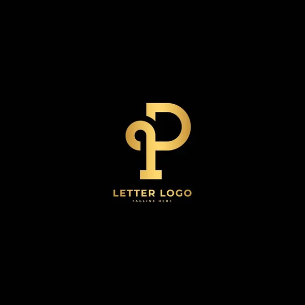 Carta Elegante Vetor Logotipo Conceito Logotipo Minimalista — Vetor de Stock