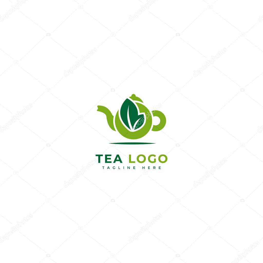 Tea logotype. Minimalist tea drinks logo concept, fit for cafe, restaurant, packaging and natural drinks. Illustration vector logo.