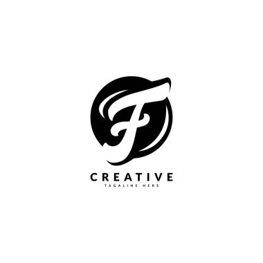 Baş harf F logoti. Şirket ve İş logosu için lüks tasarım.