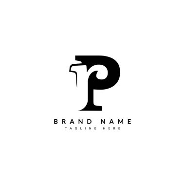 Şirket ve iş logosu için PR RP harf kombinasyonu kavramı.