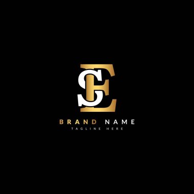 ES SE şirket ve iş logosu kompozit konsepti. Lüks logo tasarımı.
