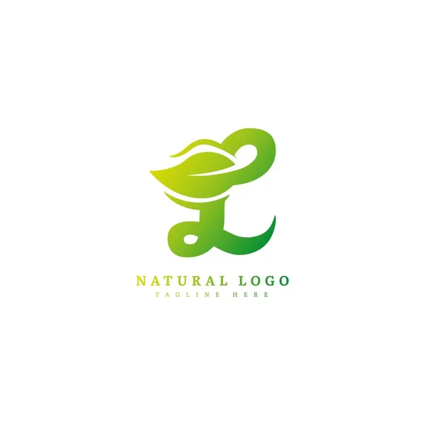 Initial Letter Leaf Logo Vector Concept Element Letter Logo Organic — Stock Vector