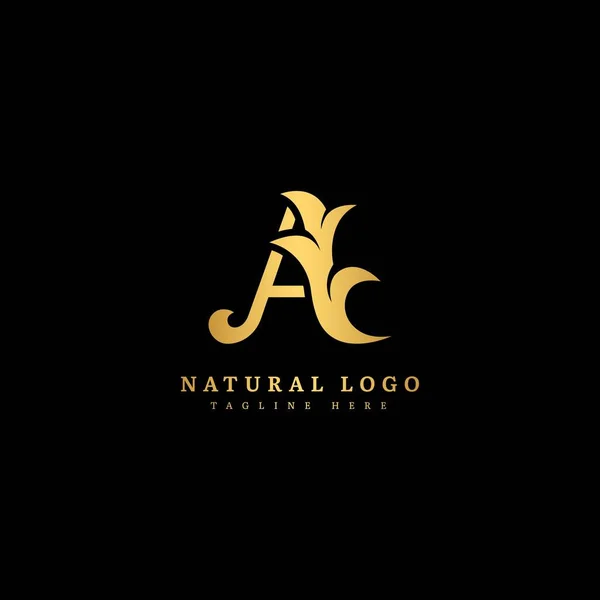 Anfangsbuchstabe Mit Blatt Logo Vektor Konzeptelement Buchstabe Logo Mit Natürlichem — Stockvektor