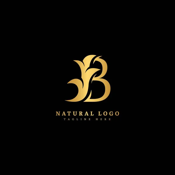 Anfangsbuchstabe Mit Blatt Logo Vektor Konzeptelement Buchstabe Logo Mit Naturblatt — Stockvektor