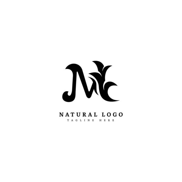 Anfangsbuchstabe Mit Blatt Logo Vektor Konzeptelement Buchstabe Logo Mit Naturblatt — Stockvektor