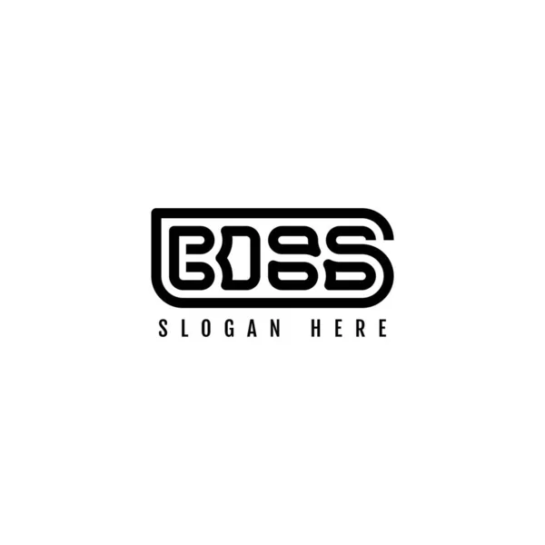 Logotipo Combinación Rayas Boss Tipografía Para Empresa Logotipo Negocio — Vector de stock