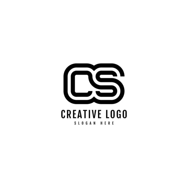 Striped Combination Logotype Typography Company Business Logo — Stock Vector