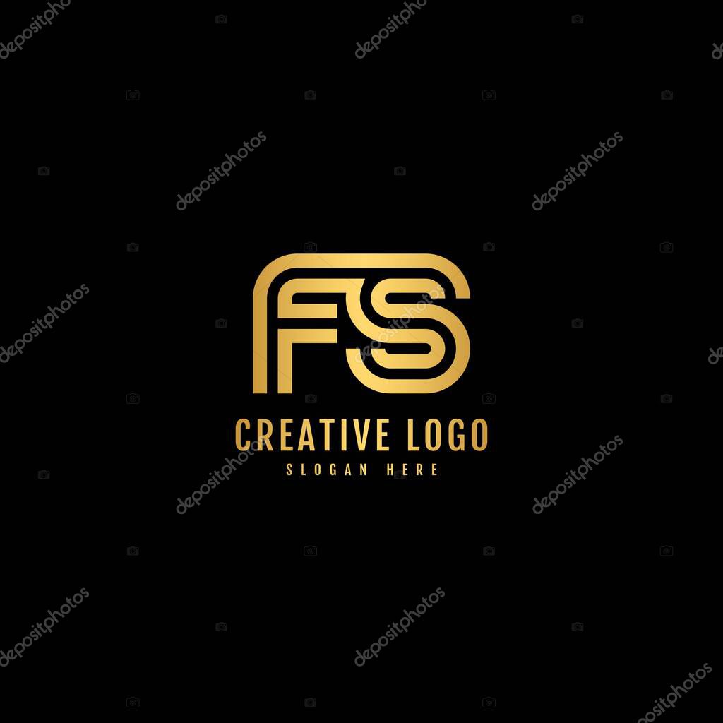 FS Striped Combination Logo design. Typography for Company and Business Logo.