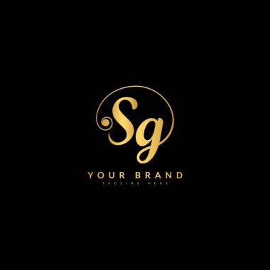 İlk Harf SG, Lüks Monogram Logotype. Şirket ve işçiler için tipografi.