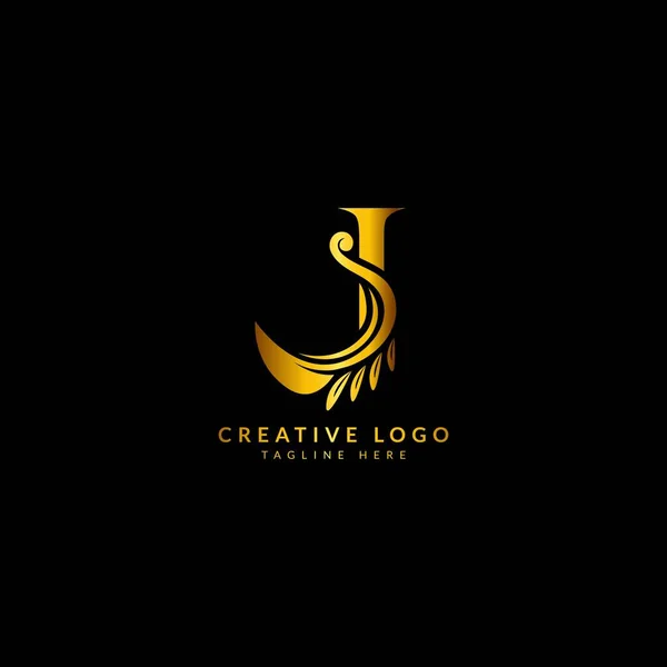 Logotipo Inicial Lujo Con Adorno Florido Tipografía Para Logotipo Empresa — Vector de stock