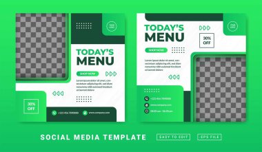 Broşür veya sosyal medya temalı organik gıda menüsü şablonu yayınladı