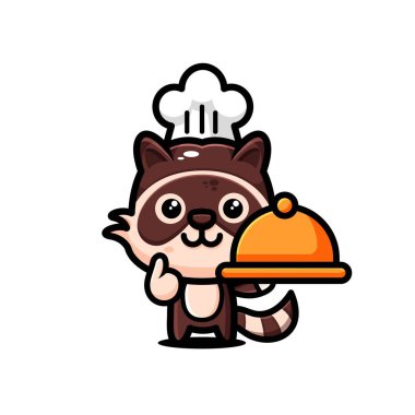 Mutlu temalı şirin rakunlar karakter tasarımı.