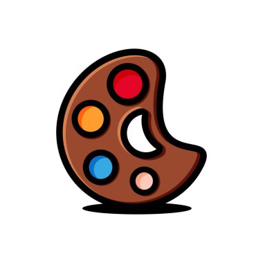 Vektör renk paleti illüstrasyon tasarımı. Ana hatlı renk paleti çıkartmalar, simgeler, maskotlar, logolar, klipsleme sanatı ve diğer grafik amaçlar için uygundur