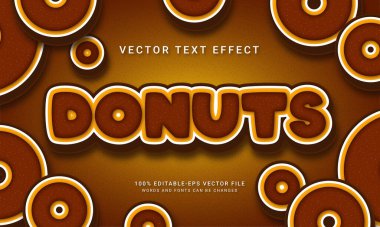 Donut 3d metin tarzı temalı pasta menüsü