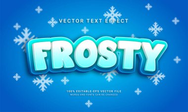 Frosty 3d metin tarzı etkisi Kış mevsimi temalı