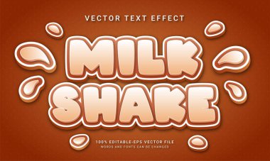 Milk shake 3d metin tarzı temalı tatlı içecek