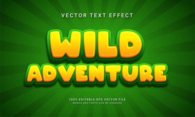 Vahşi macera düzenlenebilir metin efekti temalı vahşi yaşam