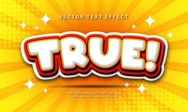 Sarı renkli gerçek çizgi film düzenlenebilir metin efekti