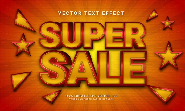 Super Vente Style Texte Effet Thème Vente Spéciale Promo — Image vectorielle