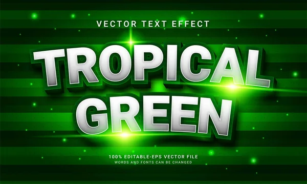 Tropisk Grön Text Stil Effekt Tema Grön Färg — Stock vektor