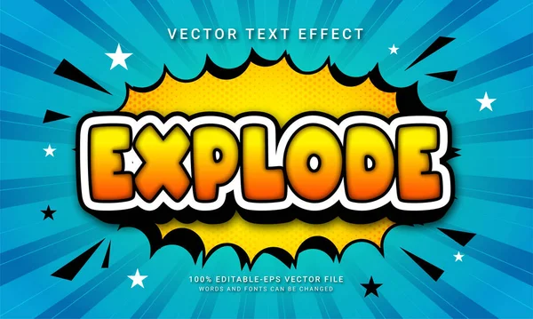 Explode Efeito Estilo Texto Estilo Cartoon Temático — Vetor de Stock