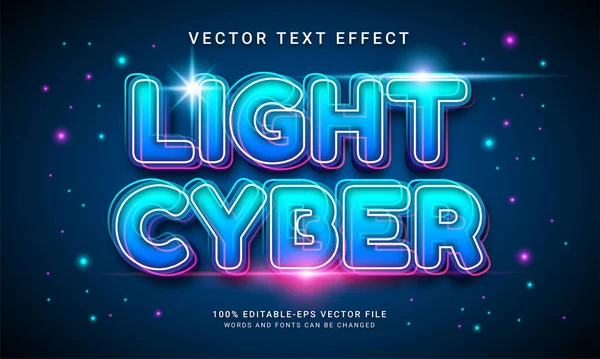 Effet Texte Cyber Modifiable Léger Avec Couleur Bleue — Image vectorielle