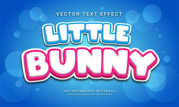 Little Bunny Editable Text Effect Cute Animals — Stock Vector