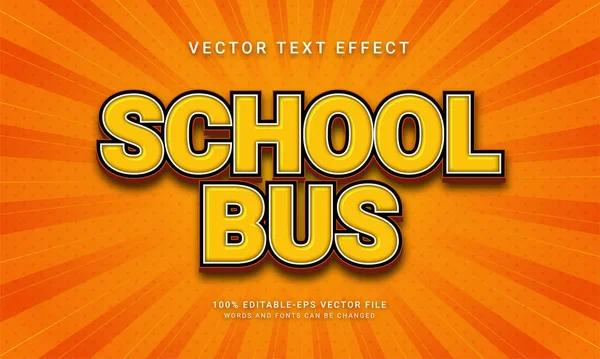 Escola Ônibus Editável Texto Efeito Temático Educação — Vetor de Stock